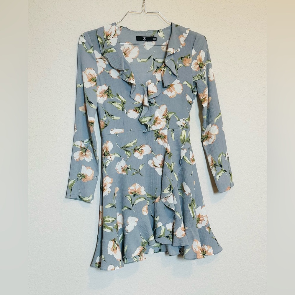 Missguided Floral Surplice Tea Dress